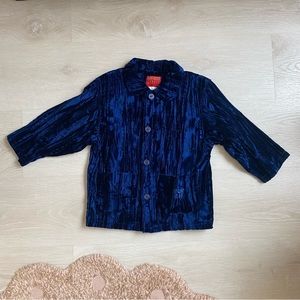 KENZO Jungle Blue Velvet Toddler Jacket 2T